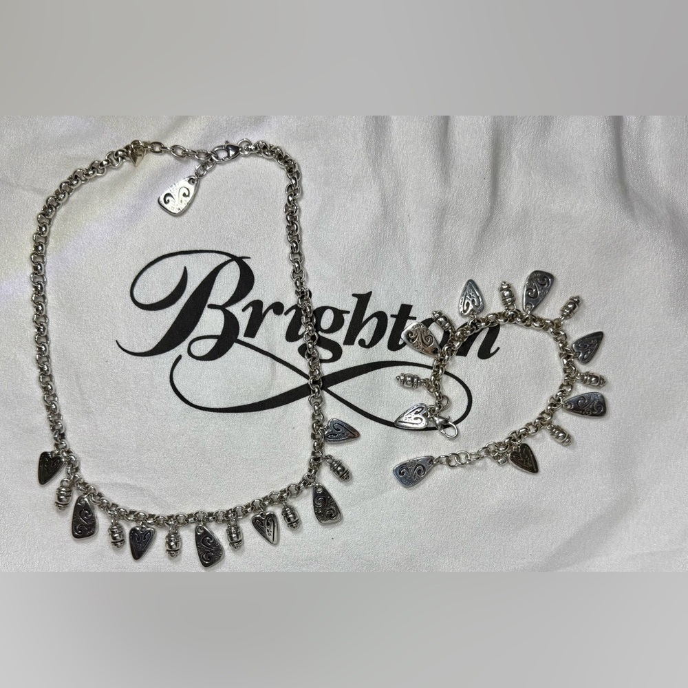 Brighton Heart Charms Necklace and Bracelet Set